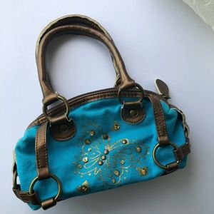 Blue golden butterfly mini bag